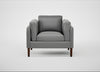 Sonno Armchair Daino Leather Steel / Walnut