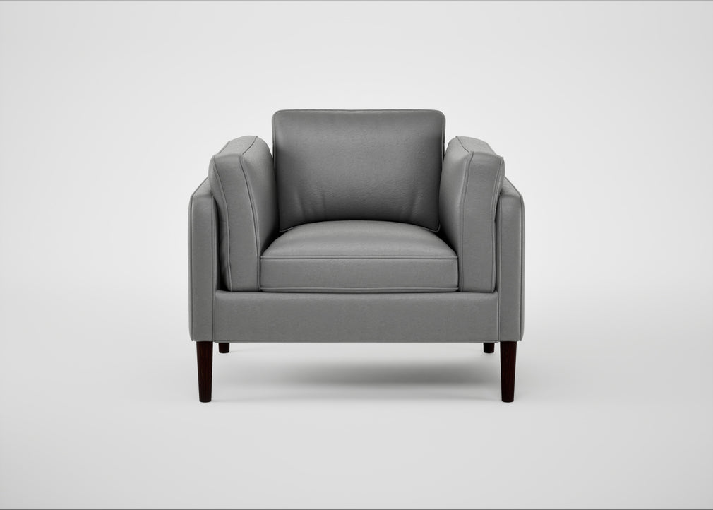 Sonno Armchair Daino Leather Steel / Wenge Black