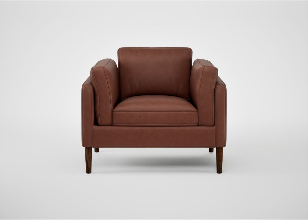Sonno Armchair Leather Grain Dark Brown 068 / Walnut