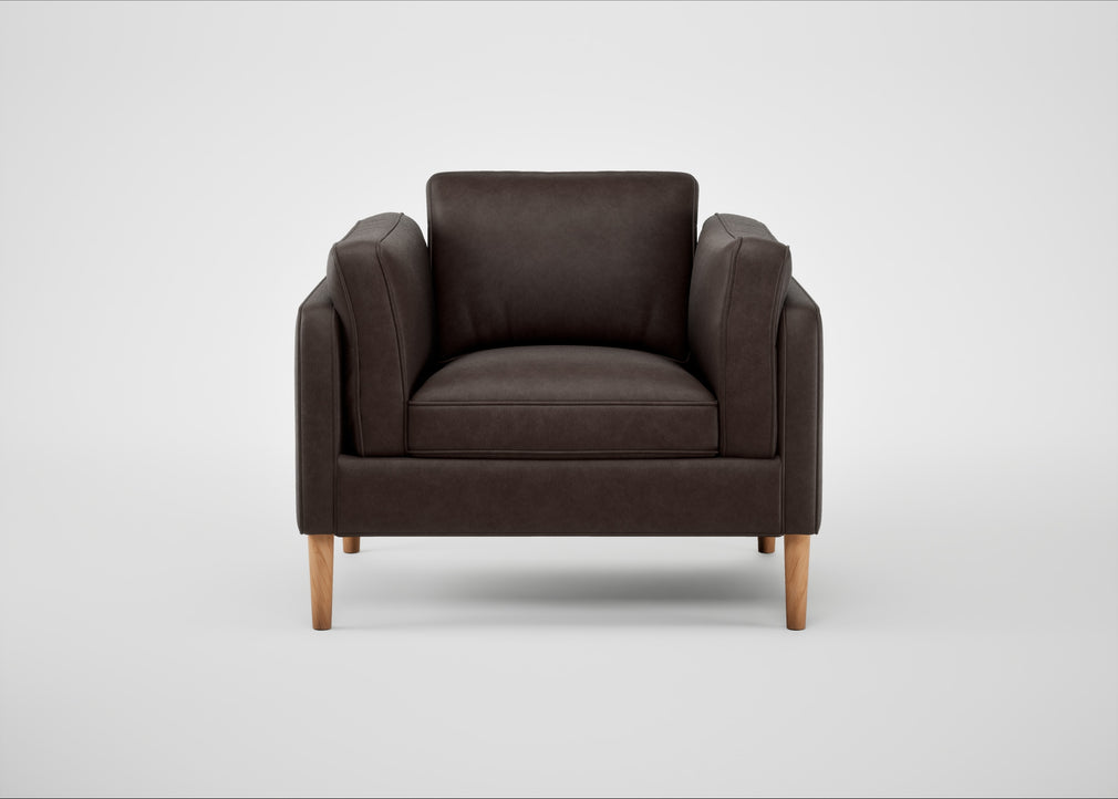 Sonno Armchair Leather Grain Chocolate 066 / Natural