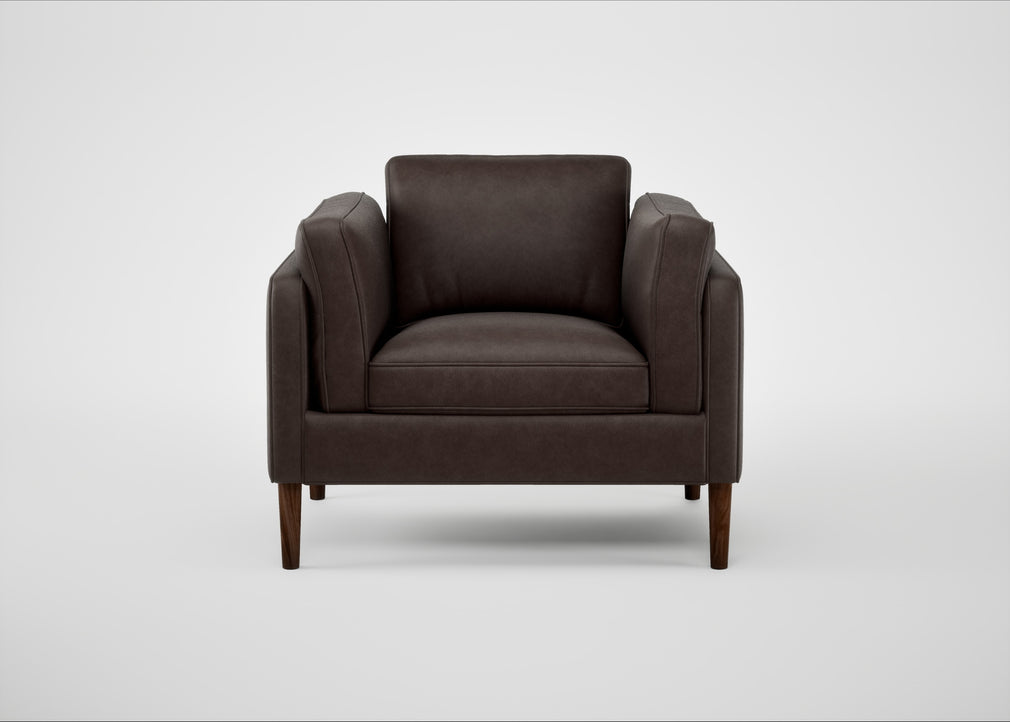 Sonno Armchair Leather Grain Chocolate 066 / Walnut