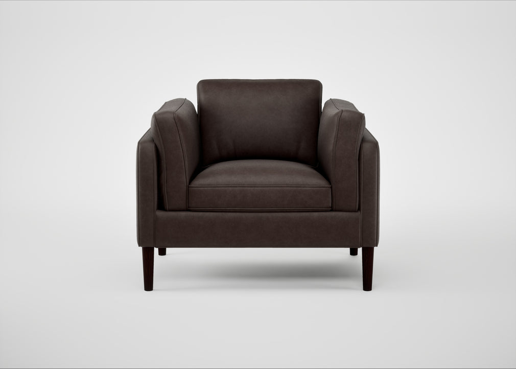 Sonno Armchair Leather Grain Chocolate 066 / Wenge Black