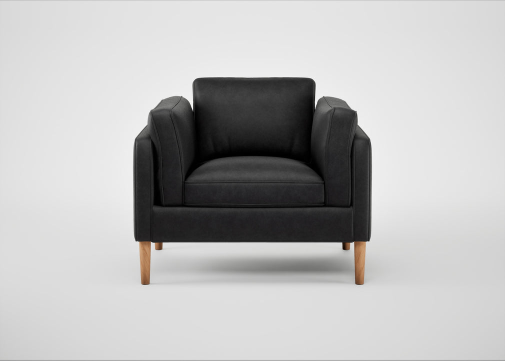 Sonno Armchair Leather Grain Graphite 063 / Natural