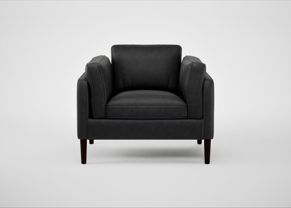 Sonno Armchair Leather Grain Graphite 063 / Wenge Black
