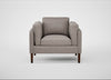 Sonno Armchair Leather Grain Light Grey 060 / Walnut