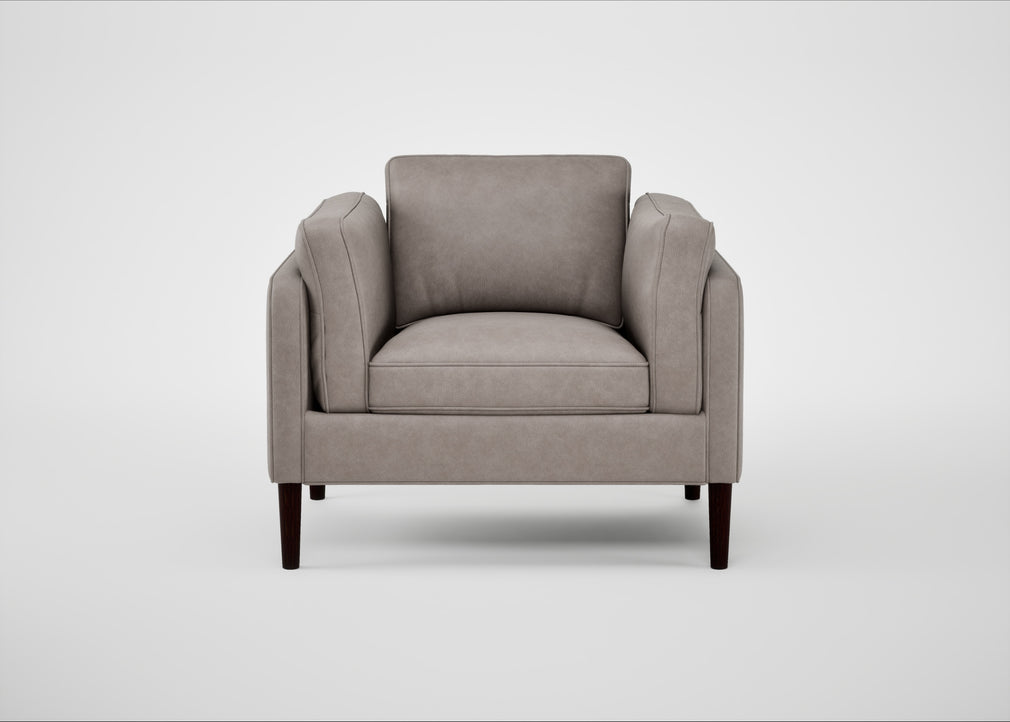 Sonno Armchair Leather Grain Light Grey 060 / Wenge Black