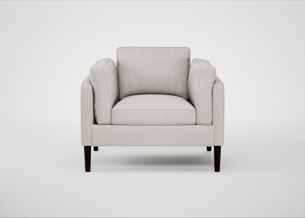 Sonno Armchair Leather Grain White 000 / Wenge Black
