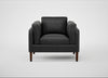 Sonno Armchair Linea Leather Black 622 / Walnut
