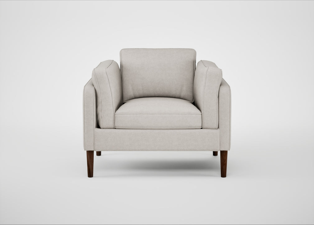 Sonno Armchair Linea Leather White 634 / Walnut