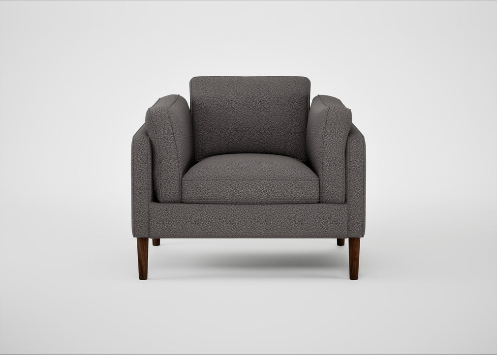 Sonno Armchair Loop Boucle Granite / Walnut