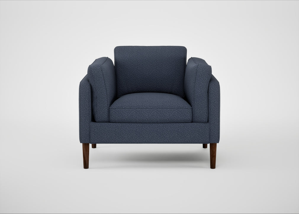 Sonno Armchair Loop Boucle Navy / Walnut