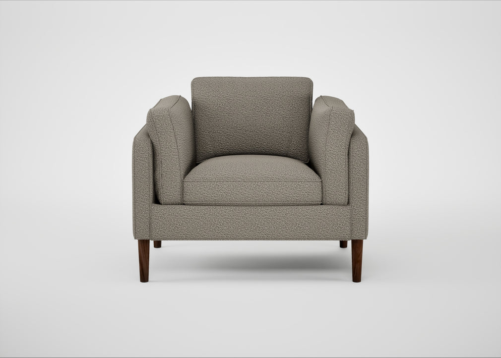 Sonno Armchair Loop Boucle Taupe / Walnut
