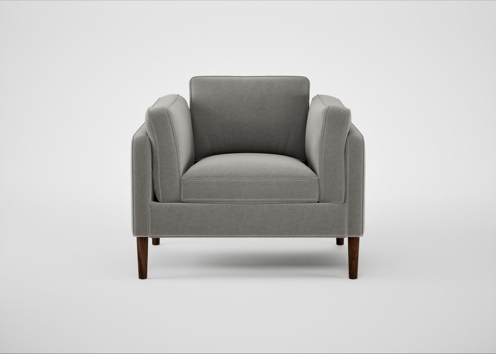 Sonno Armchair Nobilis Velvet Dolphin / Walnut