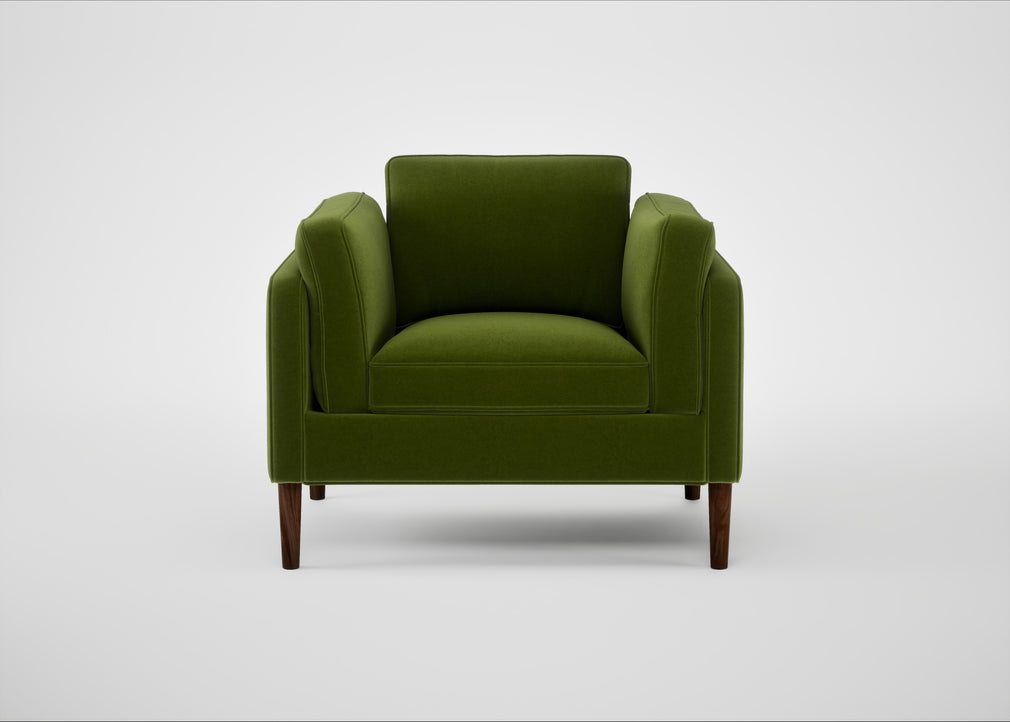 Sonno Armchair Nobilis Velvet Leaf / Walnut