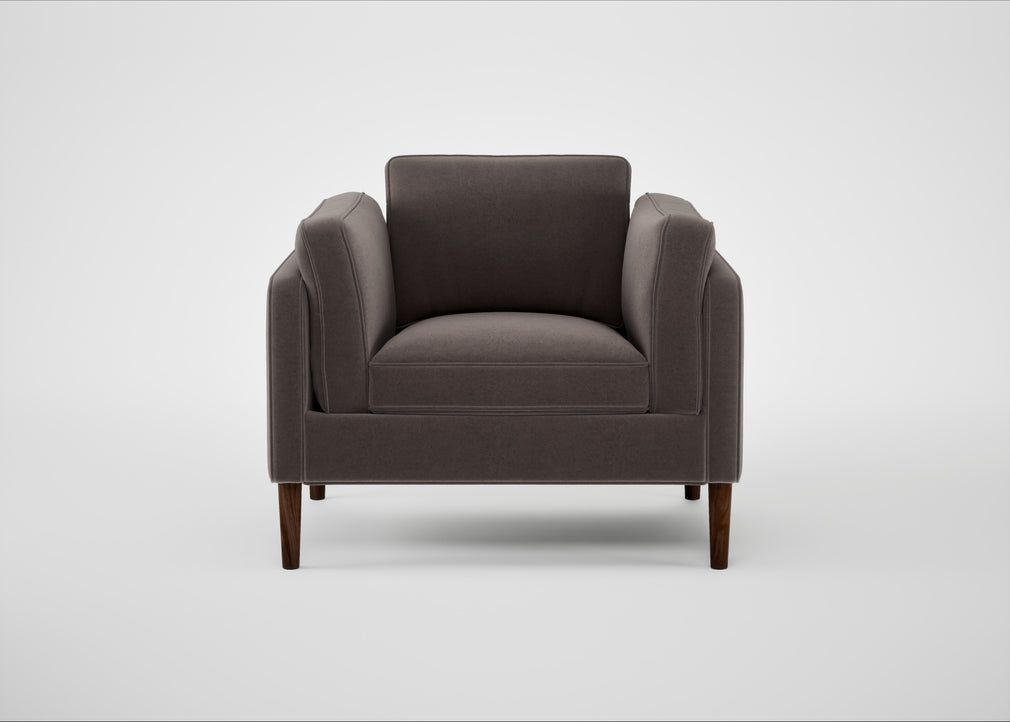 Sonno Armchair Nobilis Velvet Sable / Walnut