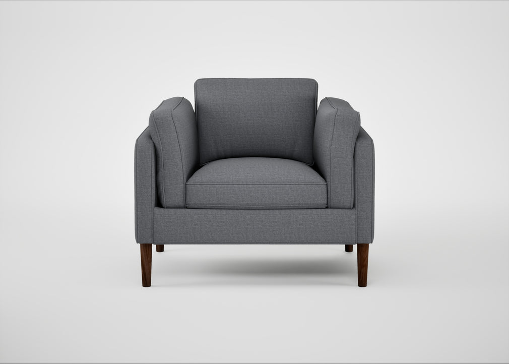 Sonno Armchair Siena Cotton Shale Grey / Walnut