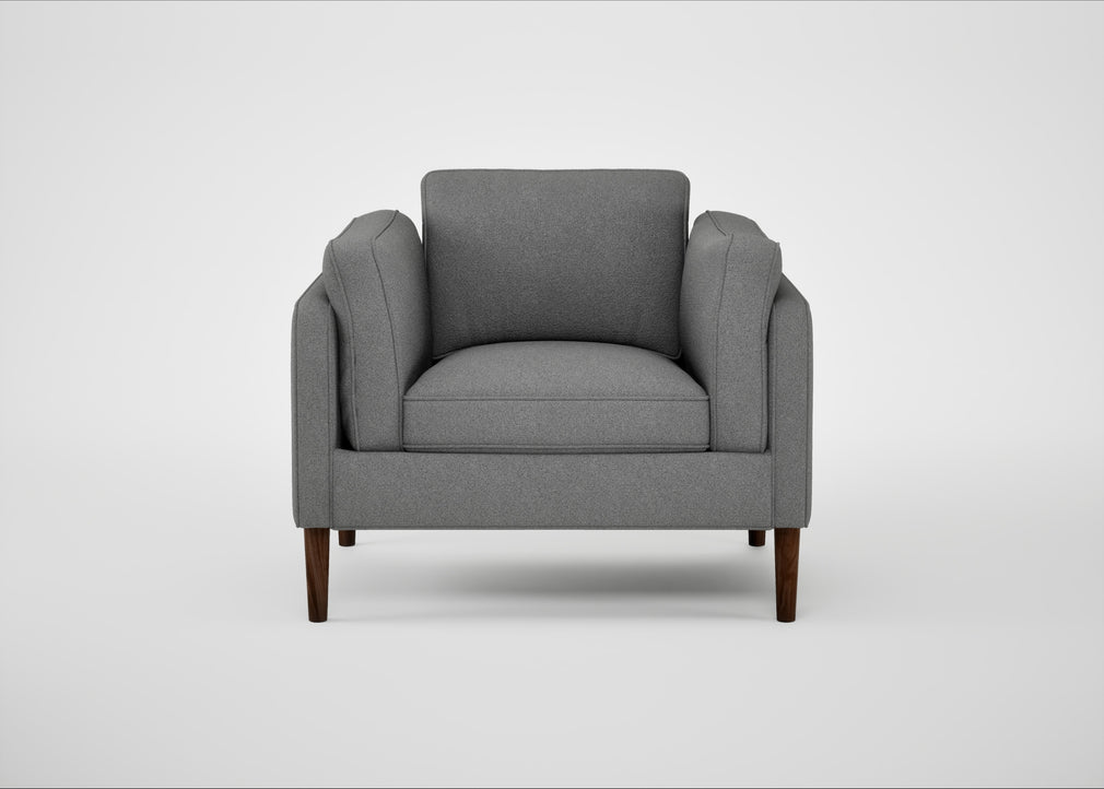 Sonno Armchair St Moritz Wool Light Grey / Walnut