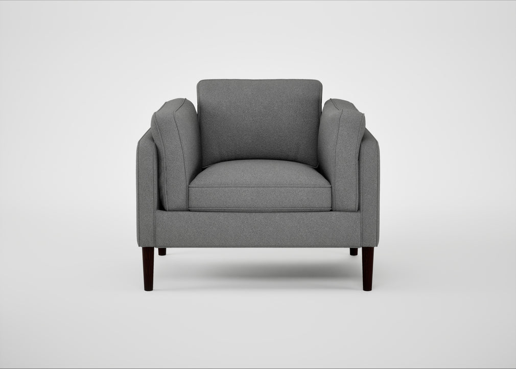 Sonno Armchair St Moritz Wool Light Grey / Wenge Black