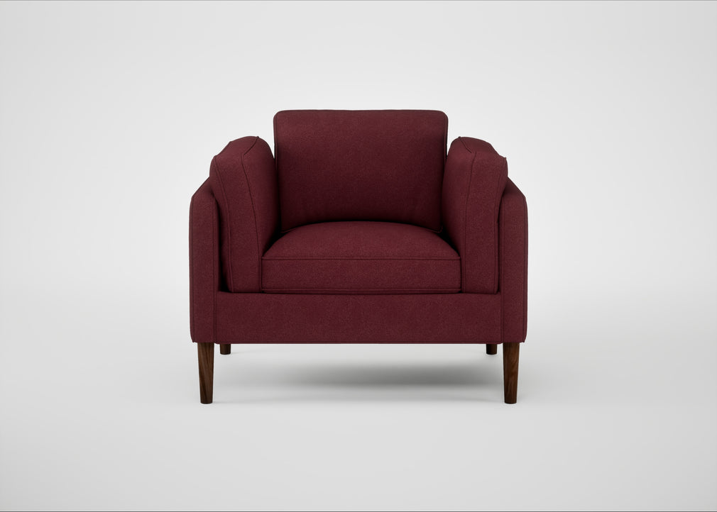 Sonno Armchair St Moritz Wool Red / Walnut