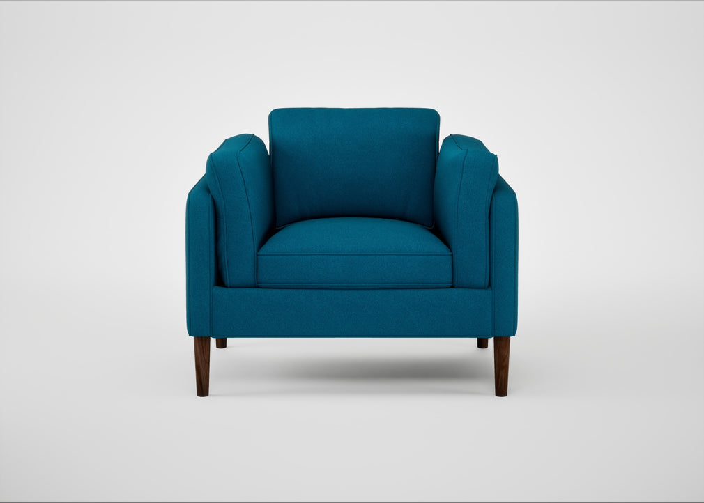 Sonno Armchair St Moritz Wool Teal / Walnut