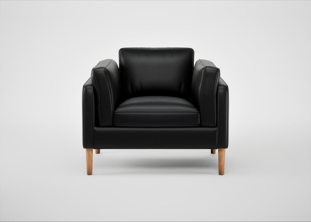 Sonno Armchair Leather Stonewash Black 263 / Natural