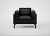 Sonno Armchair Leather Stonewash Black 263 / Walnut