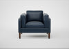 Sonno Armchair Leather Stonewash Navy Blue 279 / Walnut