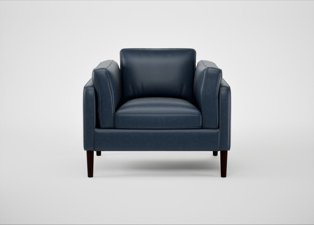 Sonno Armchair Leather Stonewash Navy Blue 279 / Wenge Black