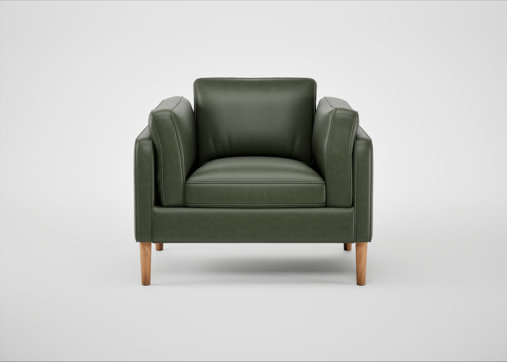 Sonno Armchair Leather Stonewash Vintage Green 278 / Natural