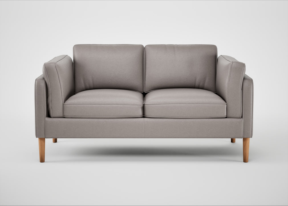 Sonno 2 Seater Sofa Daino Leather Elephant / Natural