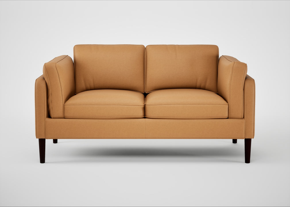 Sonno 2 Seater Sofa Daino Leather Parchment / Wenge Black