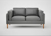 Sonno 2 Seater Sofa Daino Leather Steel / Natural