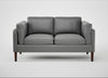 Sonno 2 Seater Sofa Daino Leather Steel / Walnut