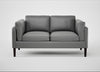 Sonno 2 Seater Sofa Daino Leather Steel / Wenge Black