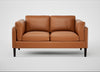 Sonno 2 Seater Sofa Daino Leather Treacle / Wenge Black