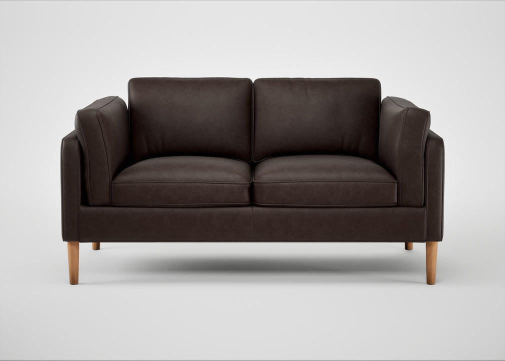Sonno 2 Seater Sofa Leather Grain Chocolate 066 / Natural