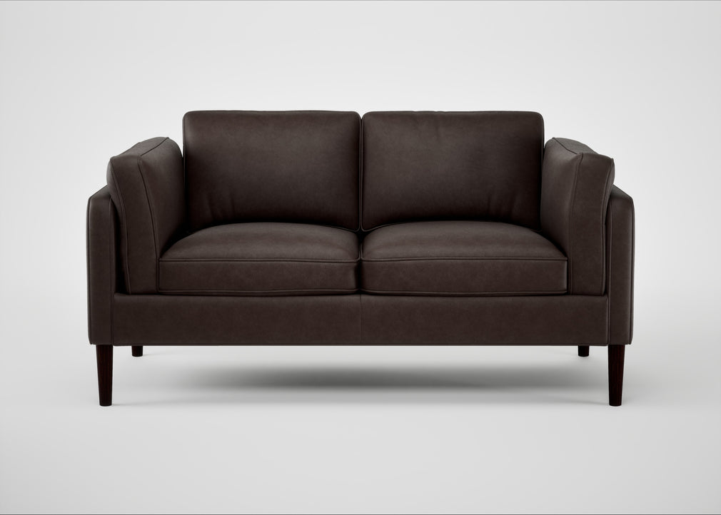 Sonno 2 Seater Sofa Leather Grain Chocolate 066 / Wenge Black