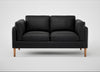 Sonno 2 Seater Sofa Leather Grain Graphite 063 / Natural