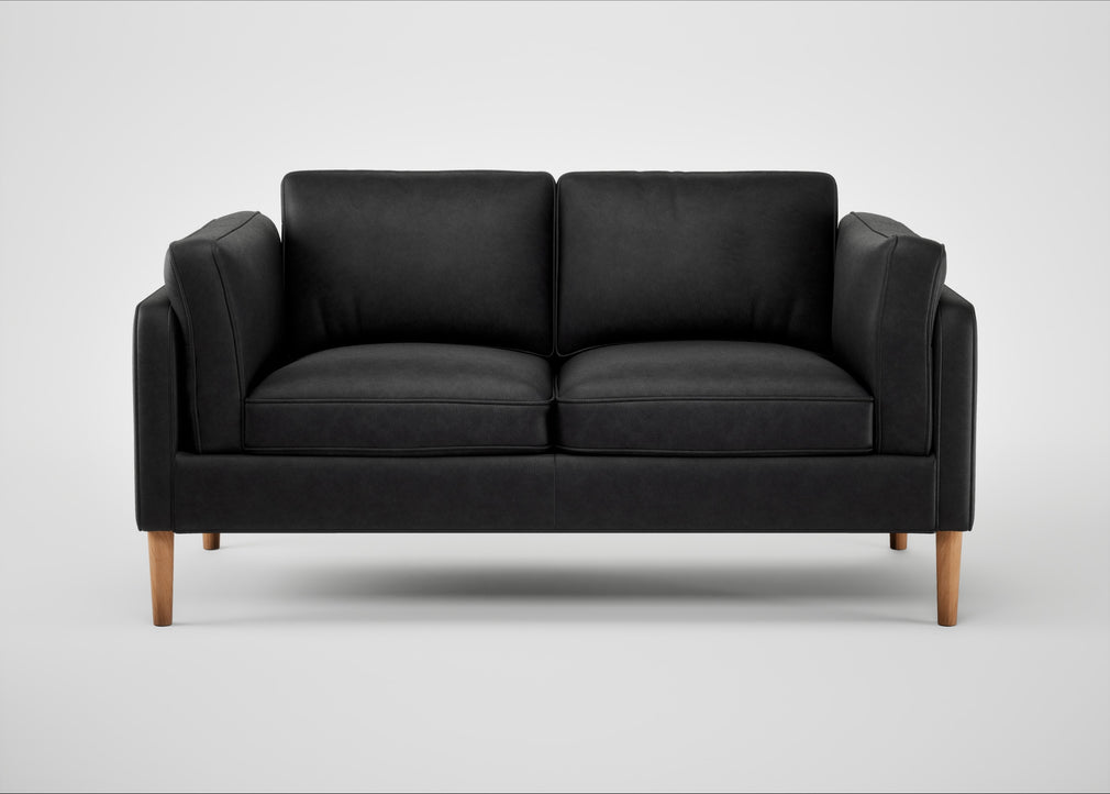 Sonno 2 Seater Sofa Leather Grain Graphite 063 / Natural