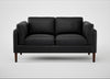 Sonno 2 Seater Sofa Leather Grain Graphite 063 / Walnut