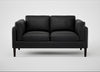 Sonno 2 Seater Sofa Leather Grain Graphite 063 / Wenge Black