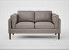 Sonno 2 Seater Sofa Leather Grain Light Grey 060 / Walnut