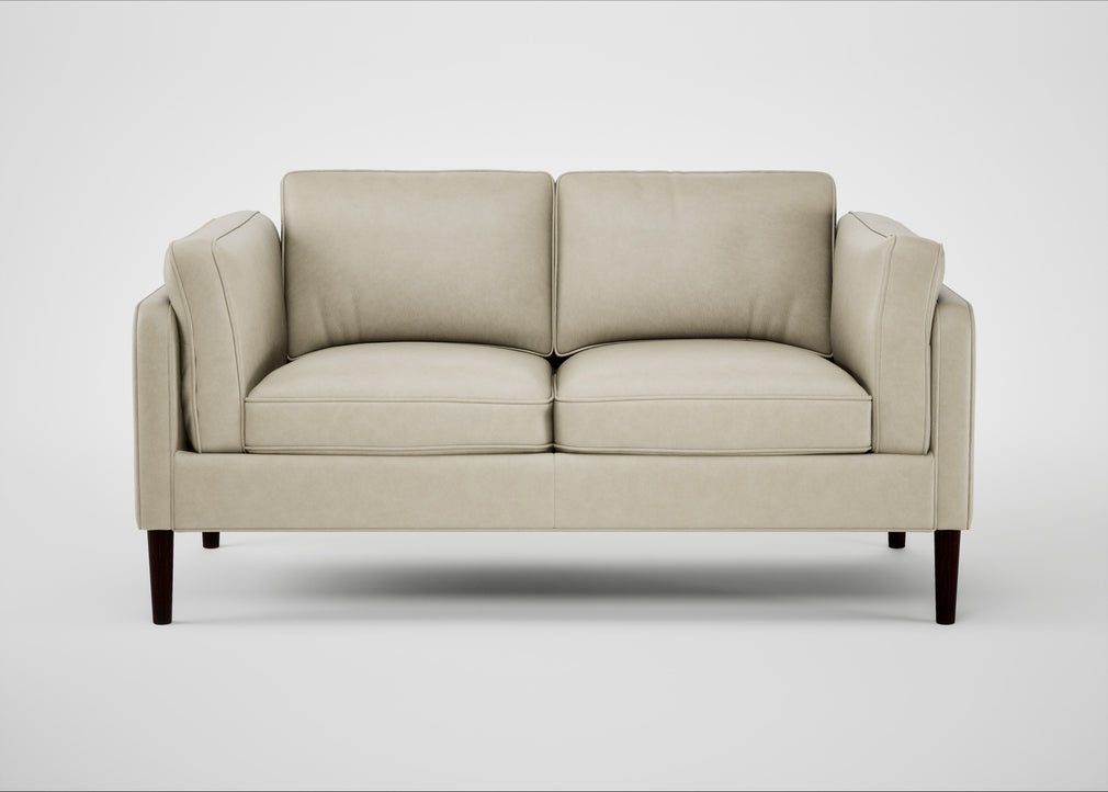 Sonno 2 Seater Sofa Leather Grain Storm 006 / Wenge Black