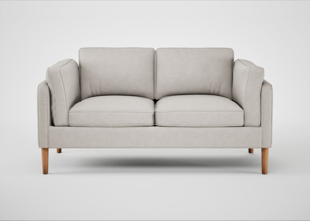 Sonno 2 Seater Sofa Leather Grain White 000 / Natural