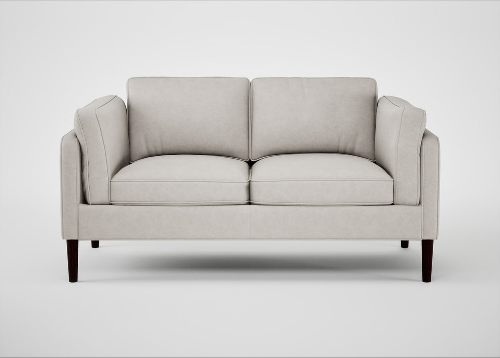 Sonno 2 Seater Sofa Leather Grain White 000 / Wenge Black