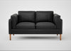 Sonno 2 Seater Sofa Linea Leather Black 622 / Natural