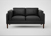 Sonno 2 Seater Sofa Linea Leather Black 622 / Walnut