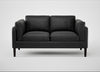 Sonno 2 Seater Sofa Linea Leather Black 622 / Wenge Black