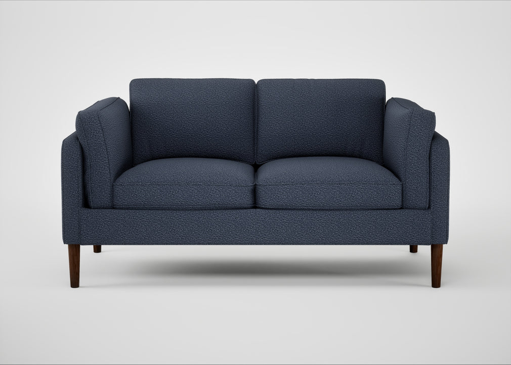 Sonno 2 Seater Sofa Loop Boucle Navy / Walnut