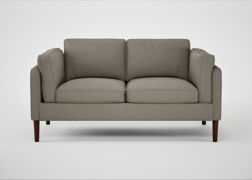 Sonno 2 Seater Sofa Loop Boucle Taupe / Walnut